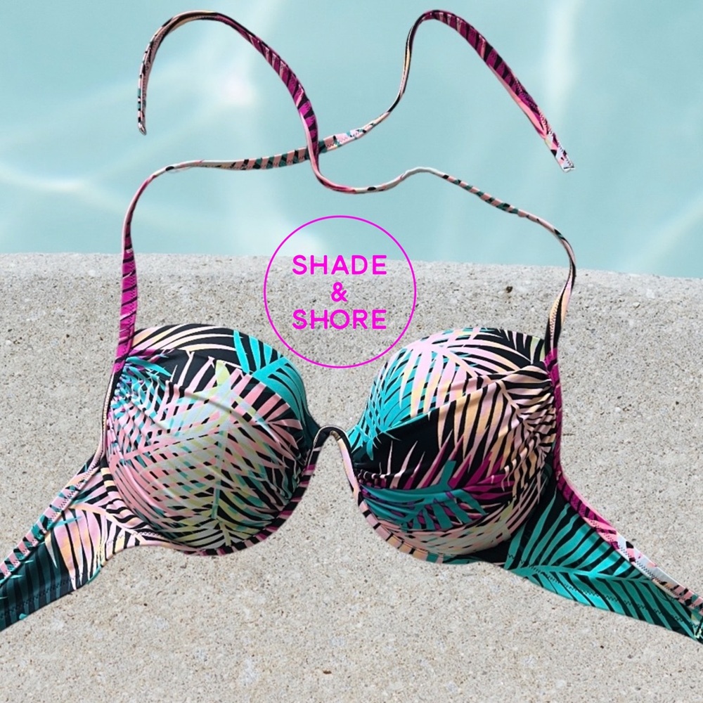 Shade & Shore Push Up Padded Bikini Top Multi Color Print Size 36D - Picture 12 of 12